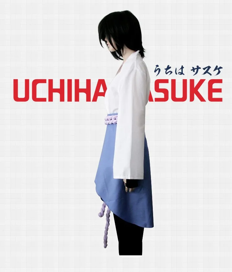 Uchiha Sasuke/карнавальный костюм аниме Наруто, одежда третьего поколения, вечерние костюмы на Хэллоуин(Блейзер+ брюки+ поясная веревка+ наручник