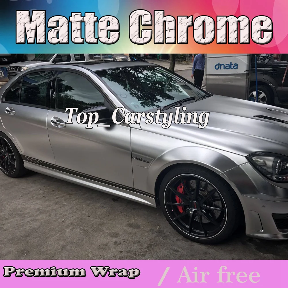 Buy Luxury Satin Chrome Silver Vinyl Wrap Car Wrapping