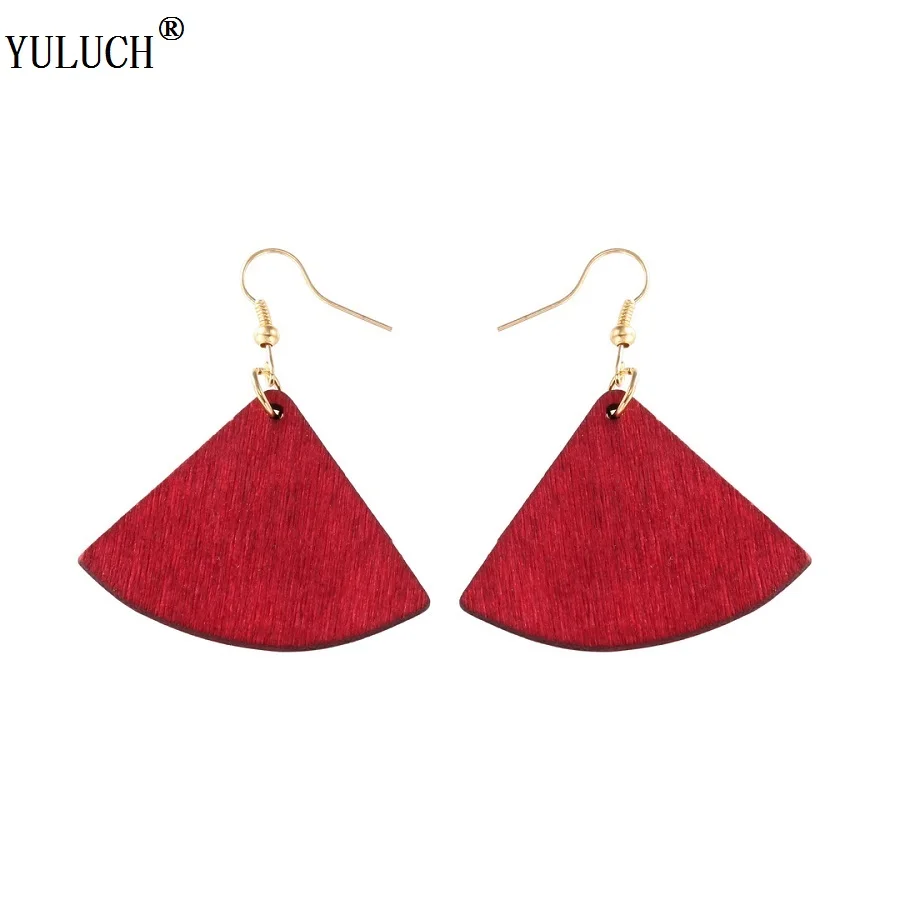 

YULUCH New Design Natural Wooden Earrings Handmade Geometric Wooden Personalized Earrings For Woman Girls Party Fashion Jewelry