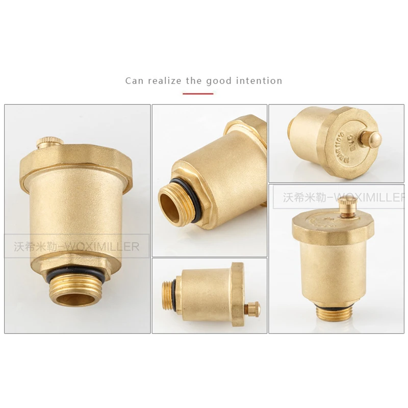 Brass Automatic Air Conditioning Vent Valve Needle Type PQ-4 Male Threaded Exhaust Valve 1/2