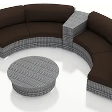 Гостиная 4 шт круглая плетеная для патио Диванный набор с секциями