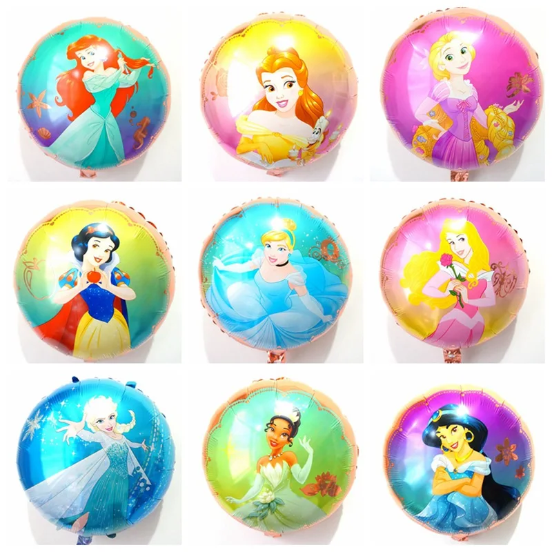 Вечерние воздушные шары принцессы для девочек на день рождения воздушные шарики для украшения Белль Русалка Рапунцель гелиевые шары 100 шт./партия