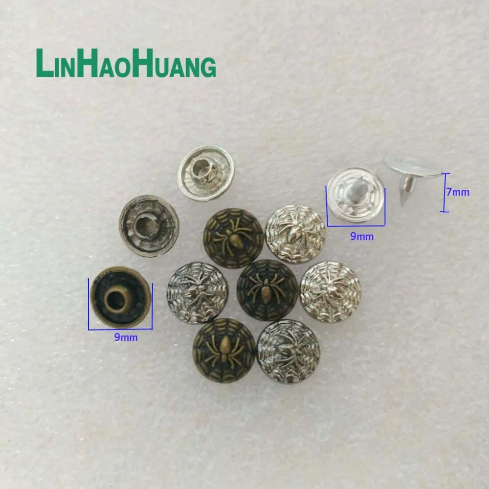 

9mm 200sets zinc alloy garment jeans rivets with alum nail Black nickle/Nickle 3colors and 1set of tools
