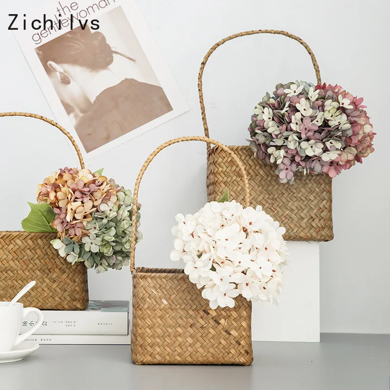 

Zichilvs 1pcs Silk Flower Wedding Decoration Artificial Flowers Spring Vivid Big Hydrangea Wedding Flowers Decoration Gold Rose