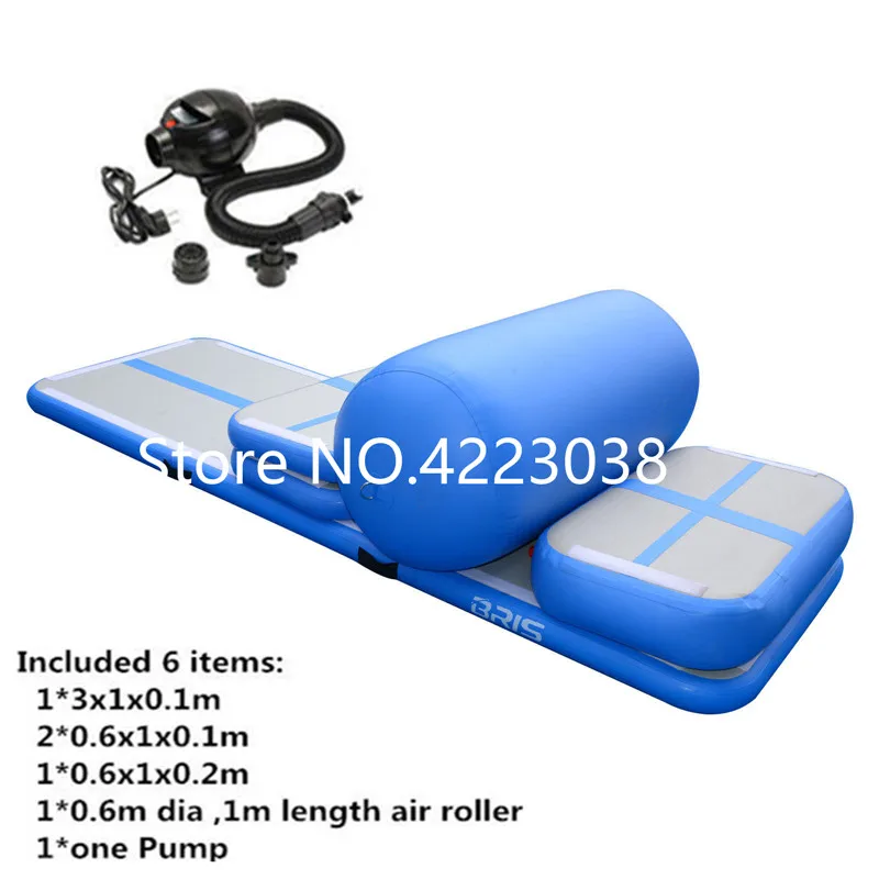 Free Shipping A Set (6 Pieces) Inflatable Air Track Water Trampoline Gym Air Mat Come With Electric Air Pump