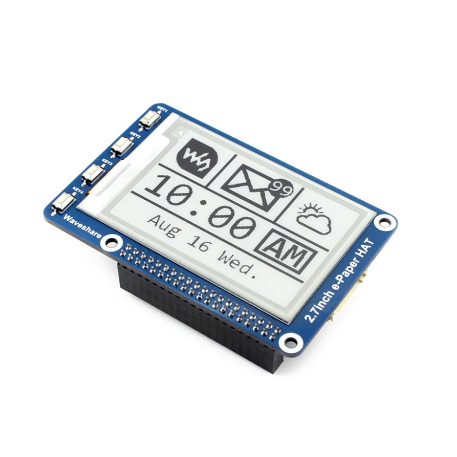 

ShenzhenMaker Store 2.7inch E-Ink display HAT for Raspberry Pi 2B/3B/3B+ black/white E-paper SPI Interface Ultra low consumption