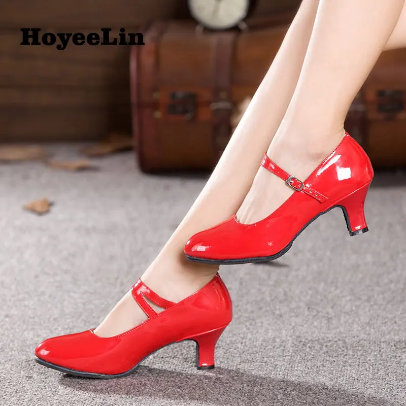 HoYeeLin/Танцевальная обувь с закрытым носком для бальных танцев, танго; женская обувь на среднем каблуке; Танцевальная обувь для танго, вальса; домашняя подошва