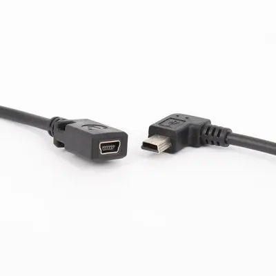 

port on the MP3 5pusb Mini data line at right angle bend Mini USB male to female extended line