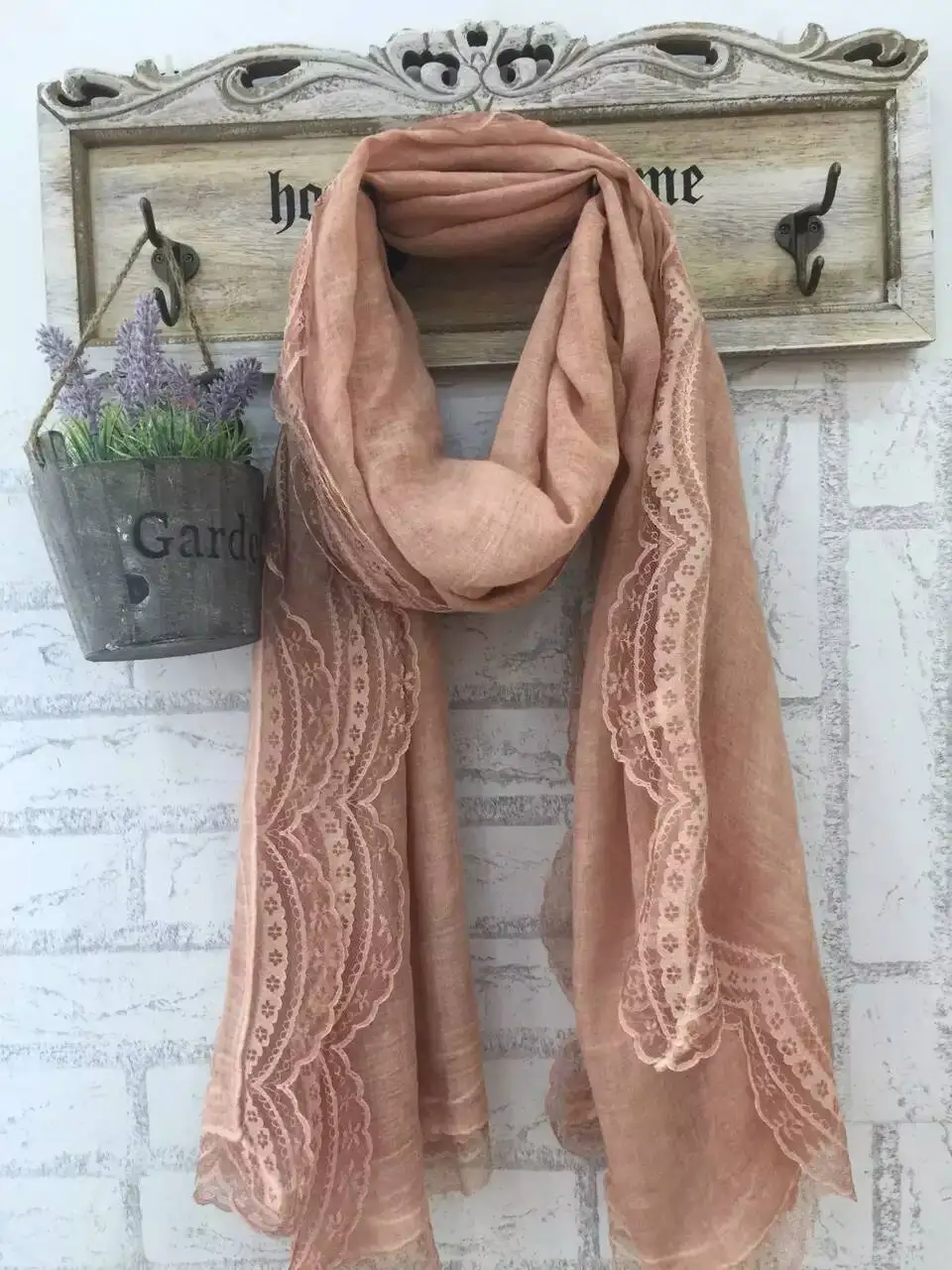 2016 Luxury Embroidery lace floral Scarf Embroider flowers borders