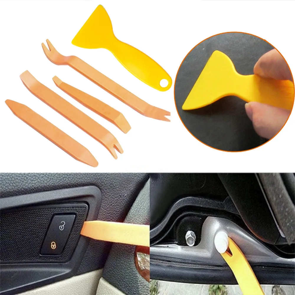

1 x Car foil scraper Car-styling 5pcs Cool Auto Car Radio Door Clip Panel Trim Dash Audio Removal Installer Pry #YL6
