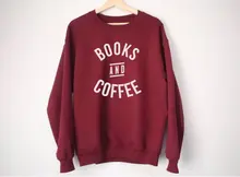 Books and Coffee Sweatshirt - Books and Coffee Sweatshirt - Coffee Lover Sweatshirt Books and Coffee Shirt-E555 river cafe pocket books salads and vegetables
