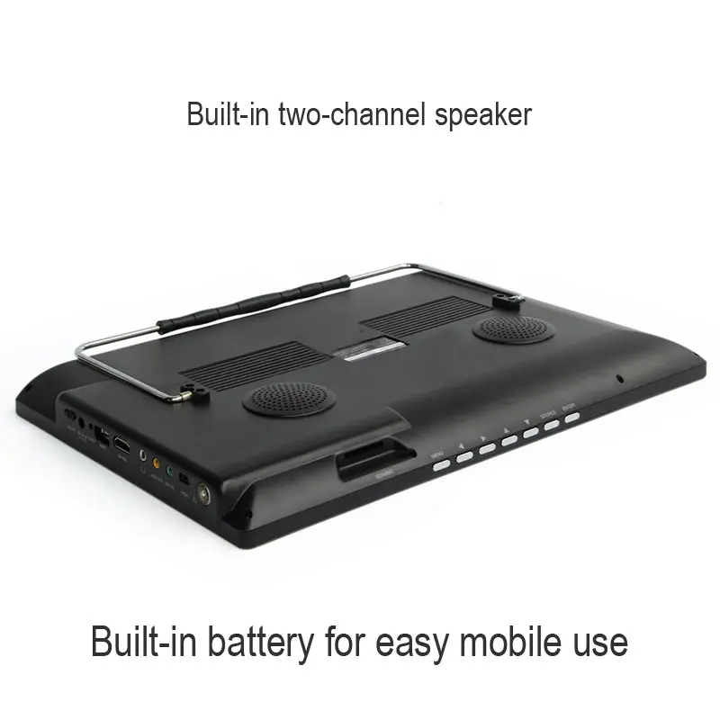  JUNKE HD Portable TV 14 Inch Digital And Analog Led Televisions Support TF Card USB Audio Video Pla