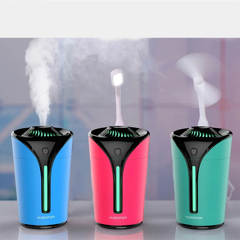 

Newest 3 In 1 Air Purify Humidifier 170ML Color Light USB Flame Cup Humidificador Mist Maker Fogger Office Silent Aroma Diffusor