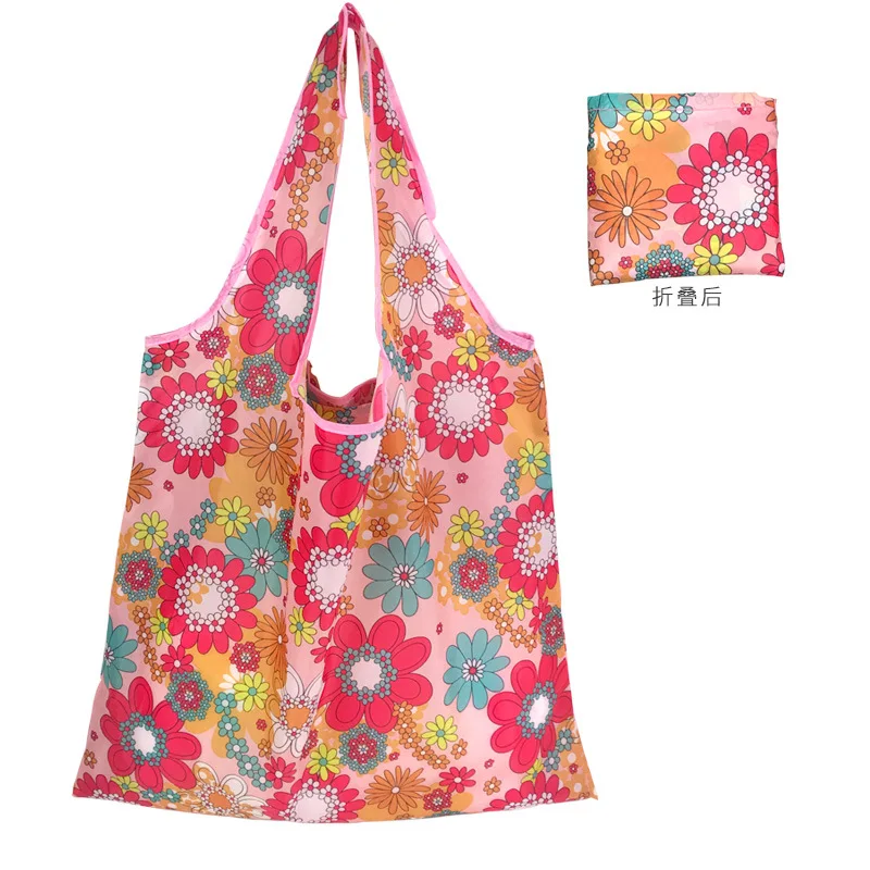 Модная женская складная сумка для покупок большая эко многоразовая сумка для покупок Портативная сумка через плечо складная сумка - Цвет: 18