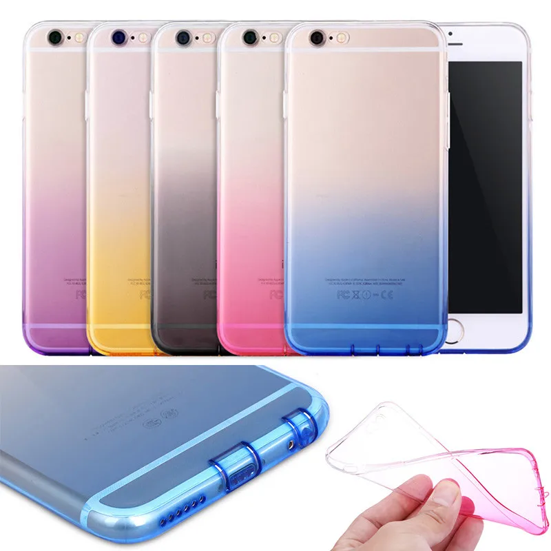 Градиент Цвет чехол для iPhone 7 8 плюс 5 5S SE 6 6s X 10 ультра тонкий мягкий силиконовый