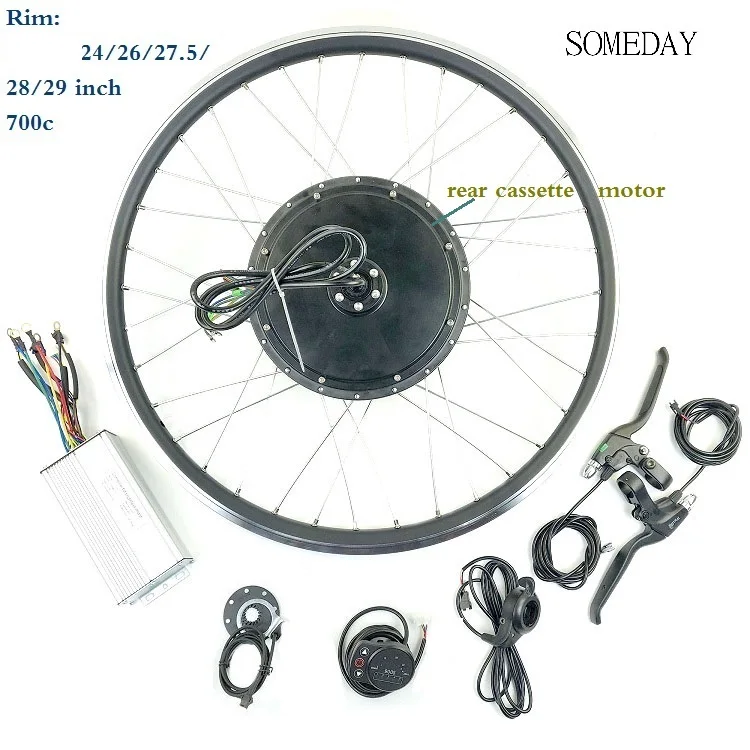 

Electric bicycle conversion kit 48v1000W rear cassette brushless Non-gear hub motor Ebike/E-bike bike wheel with LED900S