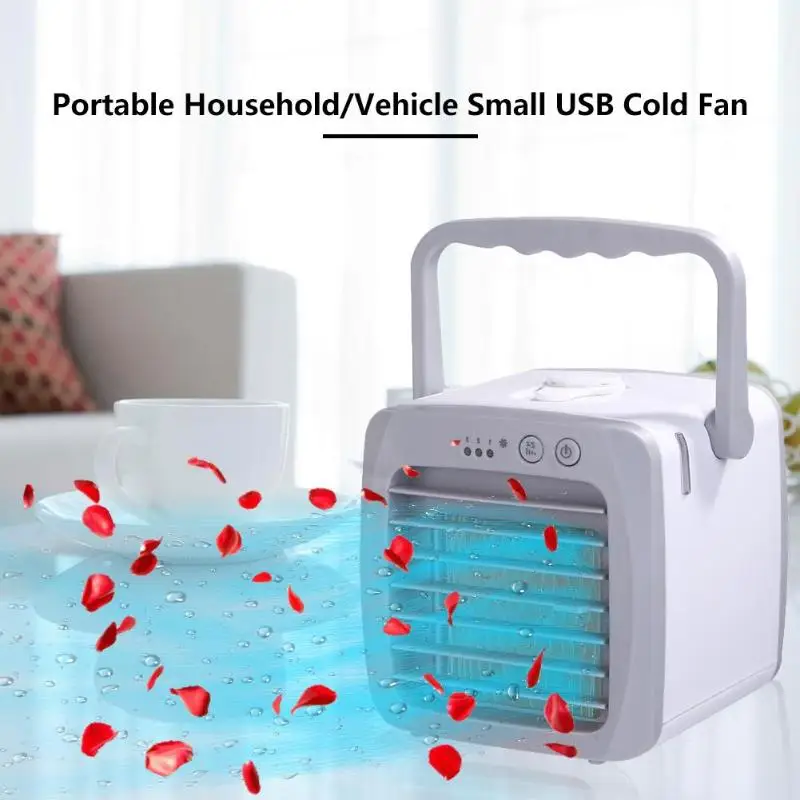 

ALLOET USB Mini Portable Air Conditioner Humidifier Purifier 200mL Desktop Air Cooling Fan Air Cooler Fan for Office Home