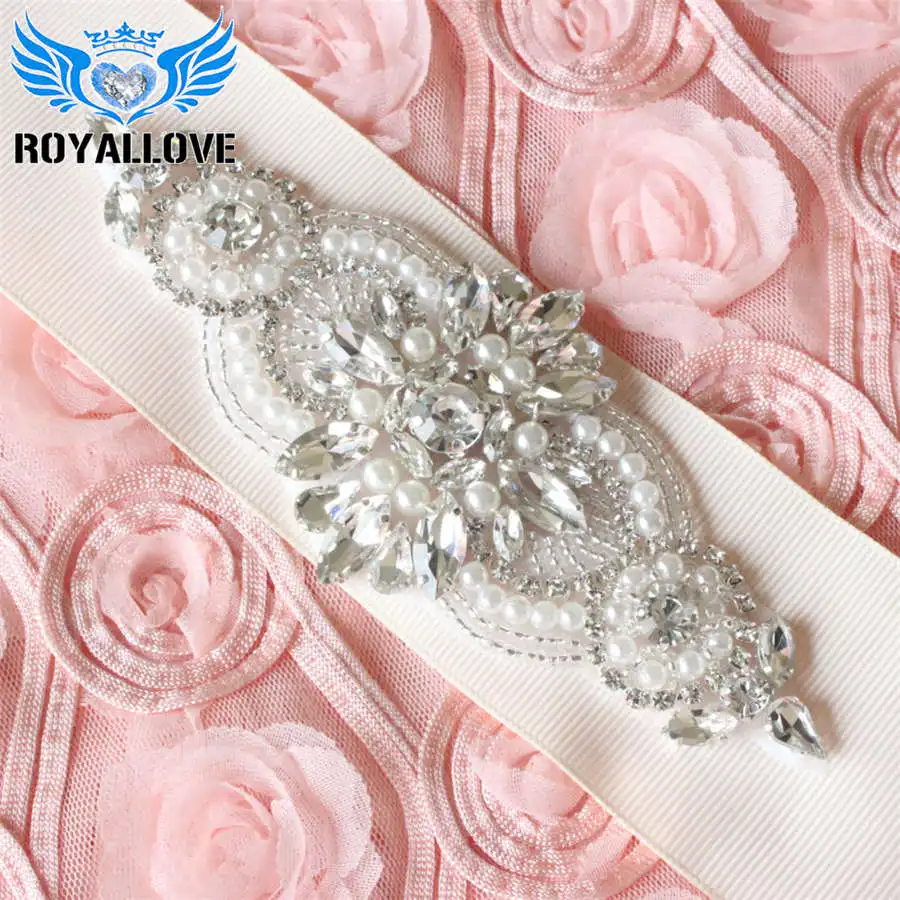 Rose Gold 4 Pieces Rhinestone Applique Rhinestone Iron on Patch Rhinestone Hot Fix Applique Wedding Hair Appliques for Bridal Wedding Dress Clothes Sash Crystal Belt Sewing Appliques for Shoes 