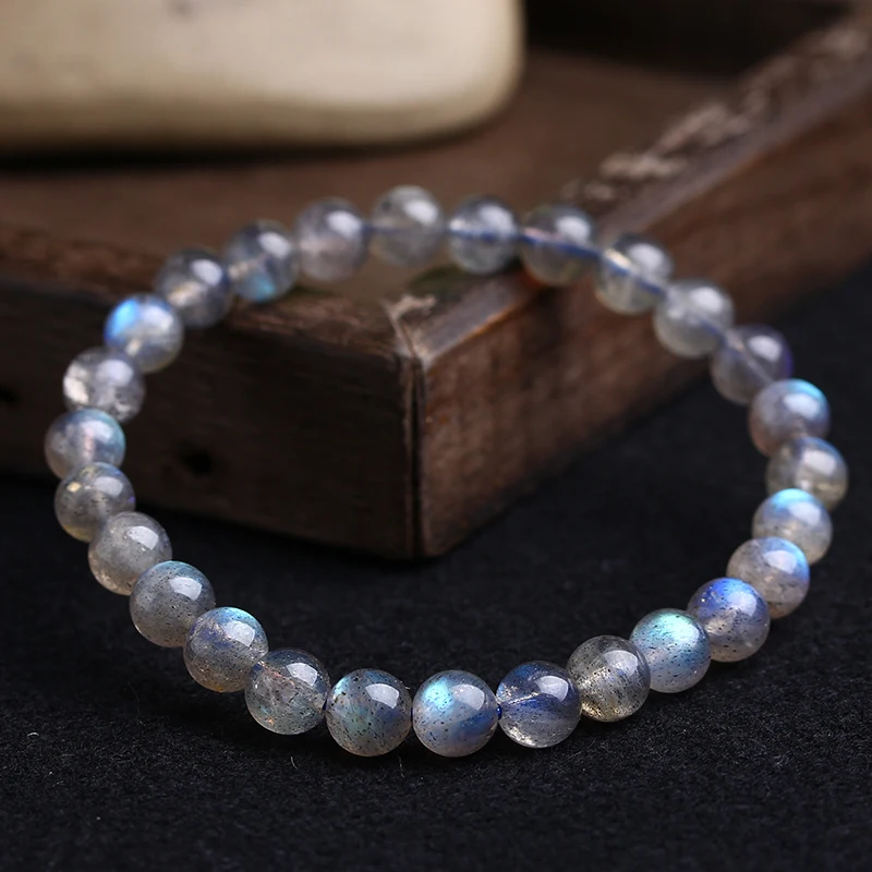 

Aladdin promotions products Natural Grey moonlight bracelet High quality labradorite women's hand strings Ethnic Elements