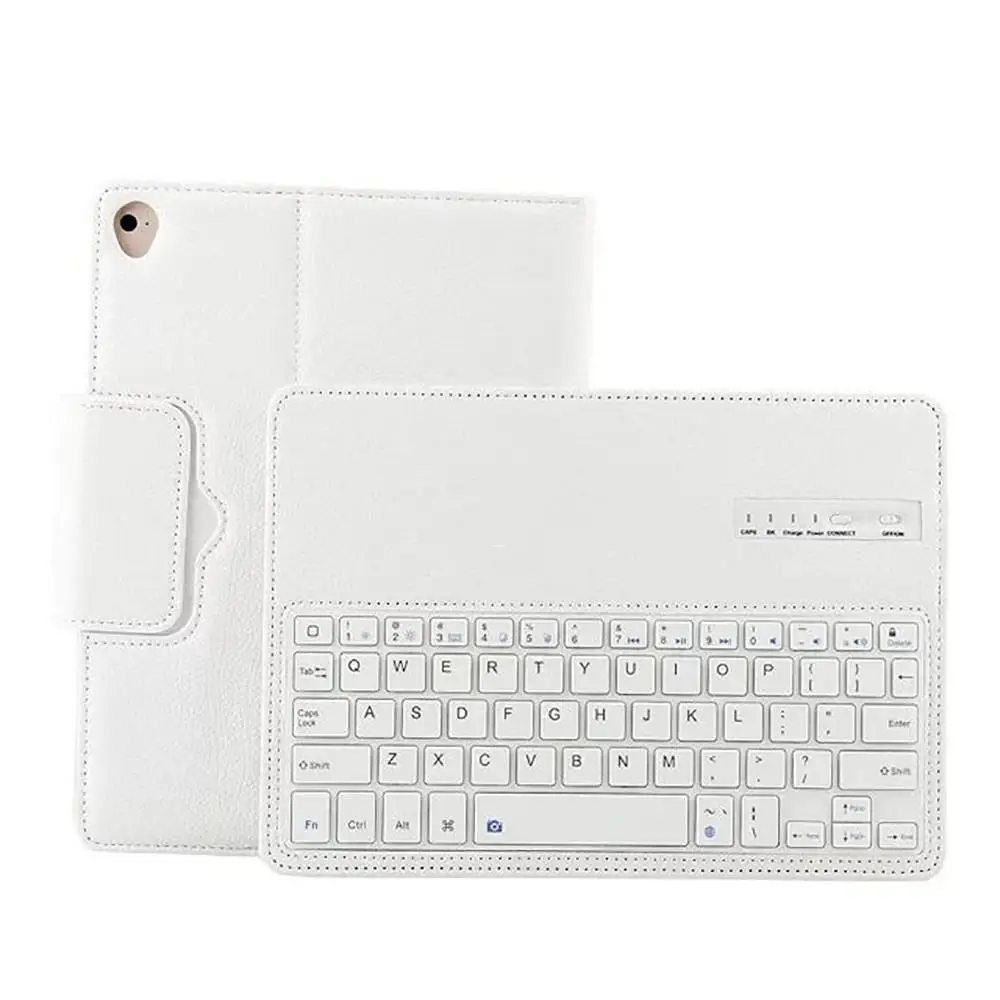 Для iPad air/air2/Pro9.7/ тонкий bluetooth-клавиатура+ кожаный чехол-подставка R20 - Цвет: white