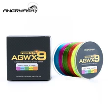 Angryfish 500m 9 fios super multicolorido pe trançado linha de pesca forte força linha de peixes