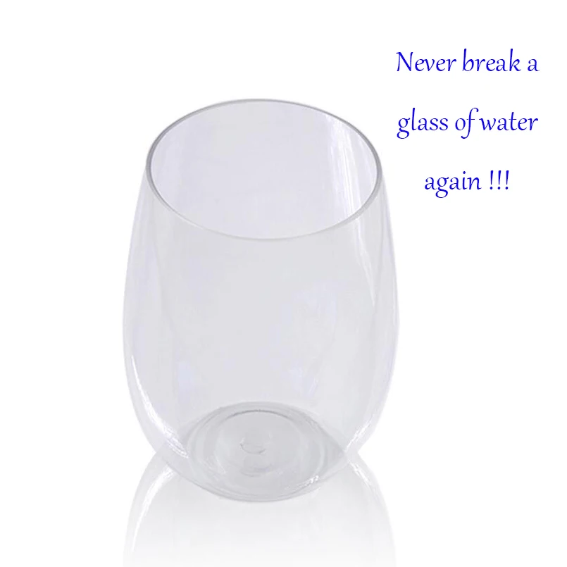 

4pcs Plastic Wine Water Cup Transparent Unbreakable Reusable For Fruit Juice Beer Drinking