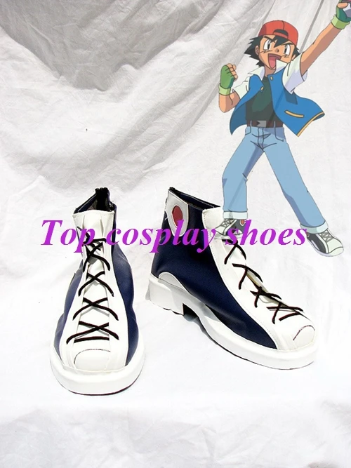 Freeshipping anime Ash Ketchum Cosplay Patea los zapatos en blanco y negro  por encargo hecho A Mano de Halloween fiesta de Navidad|ash ketchum  shoes|shoes blackhand made - AliExpress