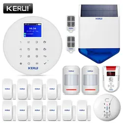 KERUI Новый W17 англо-рус ES Wi-Fi GSM сигнализация системы безопасности дома с газовым Сенсор сигнальный датчик дыма комплект приложение