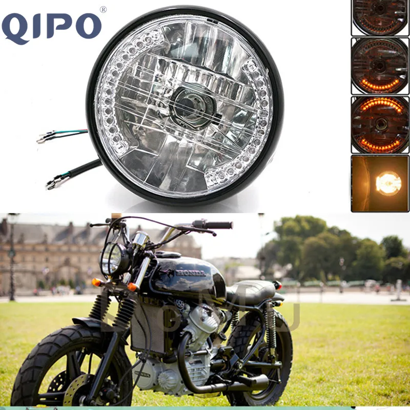 Универсальная мотоциклетная круглая фара QIPO стоп-сигнал поворота