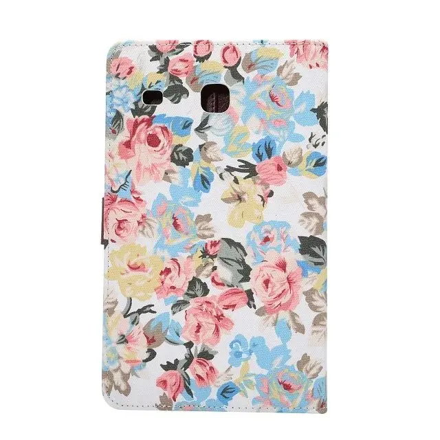

Luxury Flower Cloth Print Flip Stand PU Leather Card Book Cover Case For Samsung Galaxy Tab E 8.0 T377 T375 T377V SM-T377 Tablet