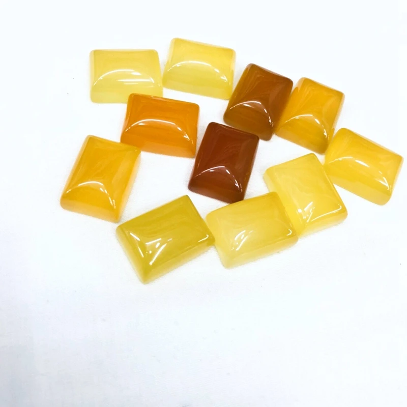 Wholesale 20pcs Natural Yellow Carnelian Agate Beads Cabochon 12x16mm 13x18mm Rectangle Gem Stone Cabochon Bead Jewelry making