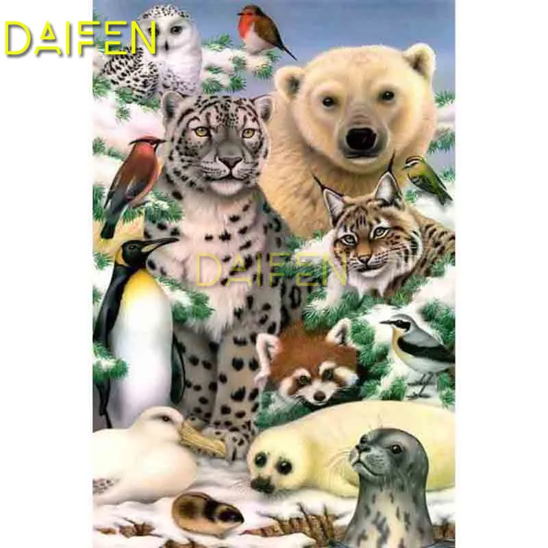 

DIY 3D Diamond painting Full Round Diamond mosaic Full Square Diamond embroidery Cross stitch bear tiger snow leopard bird