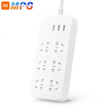 

2017 Original Xiaomi Mijia Power Strip 6 Sockets Plug 3USB Outlet Extension 2A Fast Charging Standard US UK EU AU Adapter Mi jia