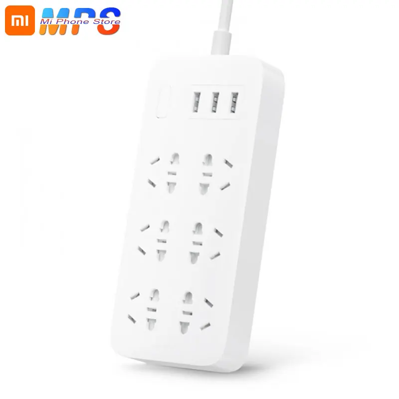 2017 Оригинальный удлинитель питания Xiaomi Mijia 6 розеток 3USB-разъема 2 А стандарт