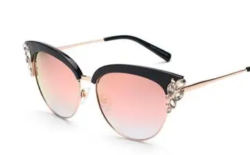 DRESSUUP, новинка, кошачий глаз, солнцезащитные очки для женщин, фирменный дизайн, кристалл, Ретро стиль, цветок, украшение, Европейский стиль, солнцезащитные очки, Oculos De Sol Feminino - Цвет линз: C6