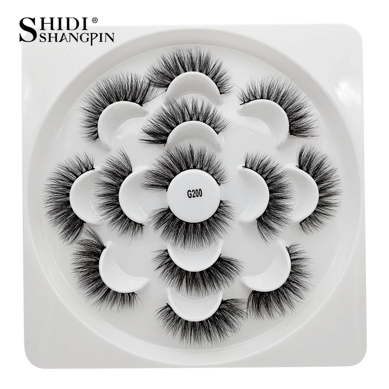 

Fluffy natural 7 pairs false eyelashes soft mink eyelashes full 3d mink lashes makeup fake eyelashes maquiagem 100% cruelty free