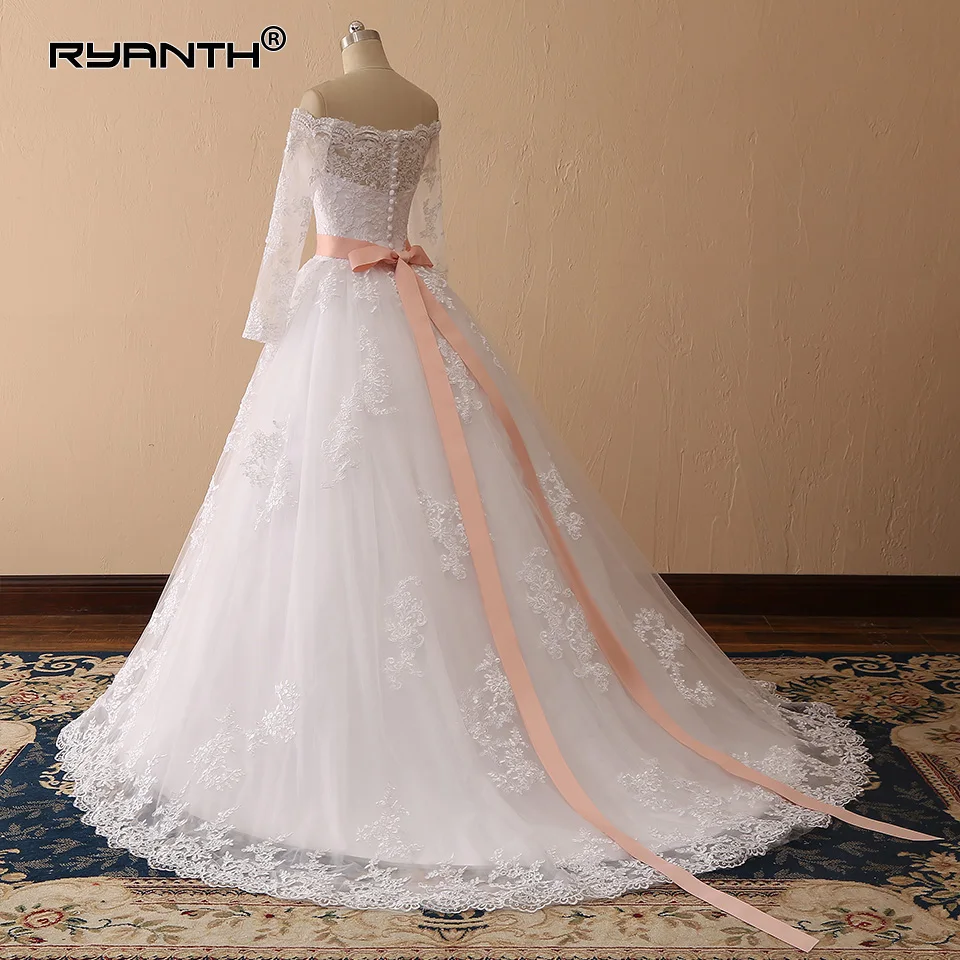 Vestidos de Novia 2019 винтажное кружевное бальное платье с длинными рукавами свадебное платье Vestido de Noiva Robe de mariage