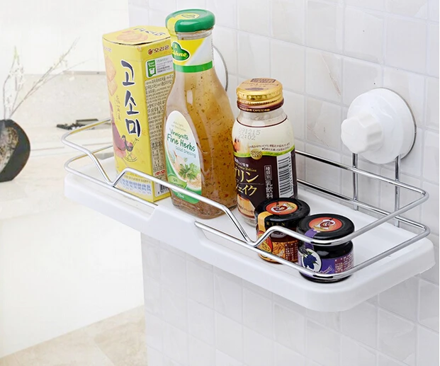 Strong Suction Cup Well Mounted Bathroom Shelves Storage Shower Gel