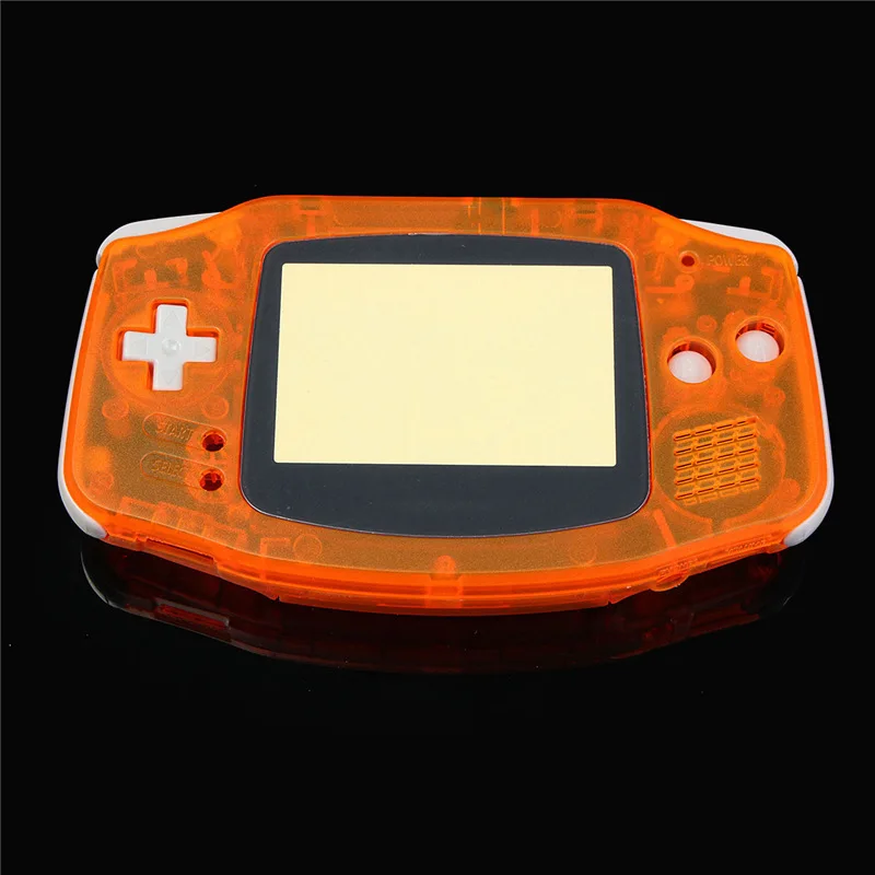 Full Set Transparent Orange Clear Housing Shell Case Cover Frame Repair Parts For Nintendo For GameBoy Advance For GBA
