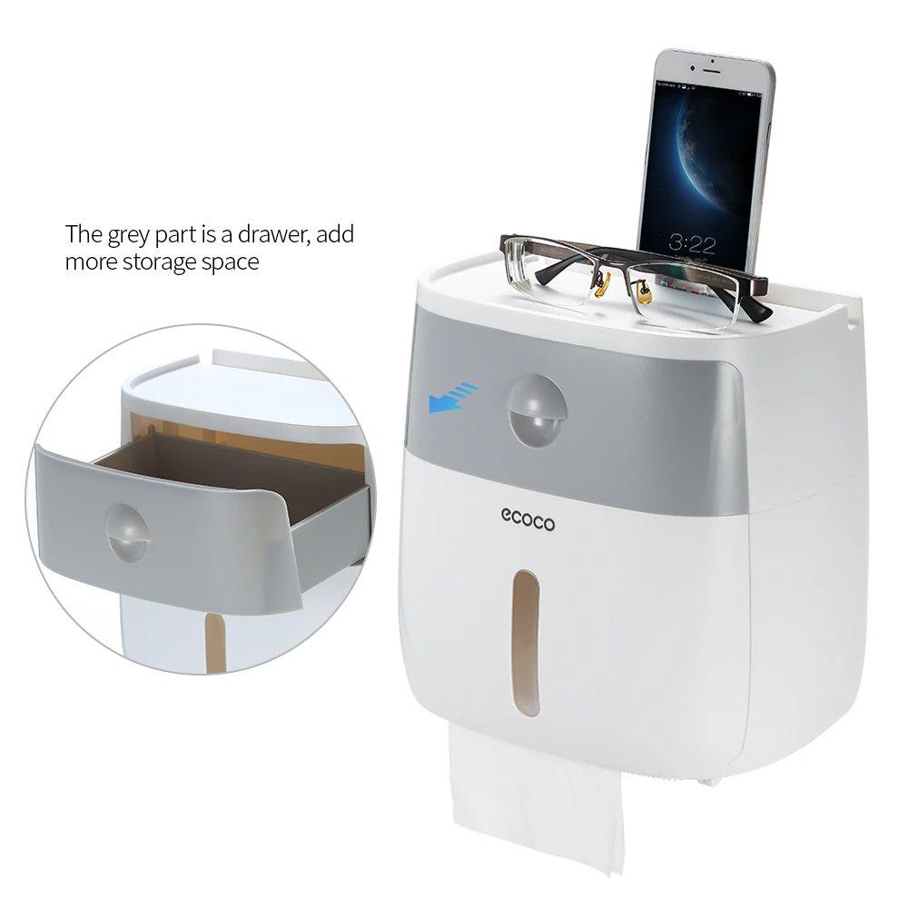 Wall-Mounted Bathroom Waterproof Tissue Dispenser Tissue Box for Multifold Paper Towels Tissue Storage Box Drawer WC Product