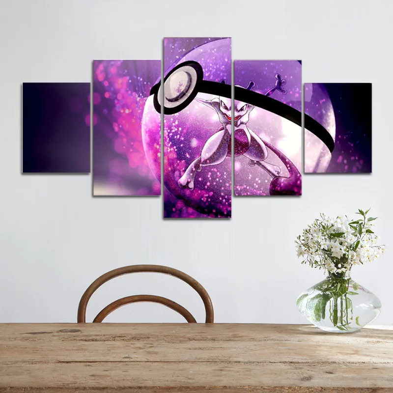 

Pokemon go Canvas Painting Wall Art 5 Pieces Prints Home Decor Picture Panels Poster For Linving Frame