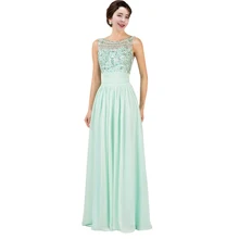 Einfache Hellgrün Gefaltetes Chiffon-Weibliches Kleid U-ausschnitt V Zurück Lange Abendkleider Perlen Vestido de Noite Günstige