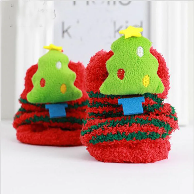 Рождественские носки, зимние теплые флисовые Носки для детей детские носки для мальчиков и девочек с объемным рисунком, семейные рождественские родительские носки - Цвет: A