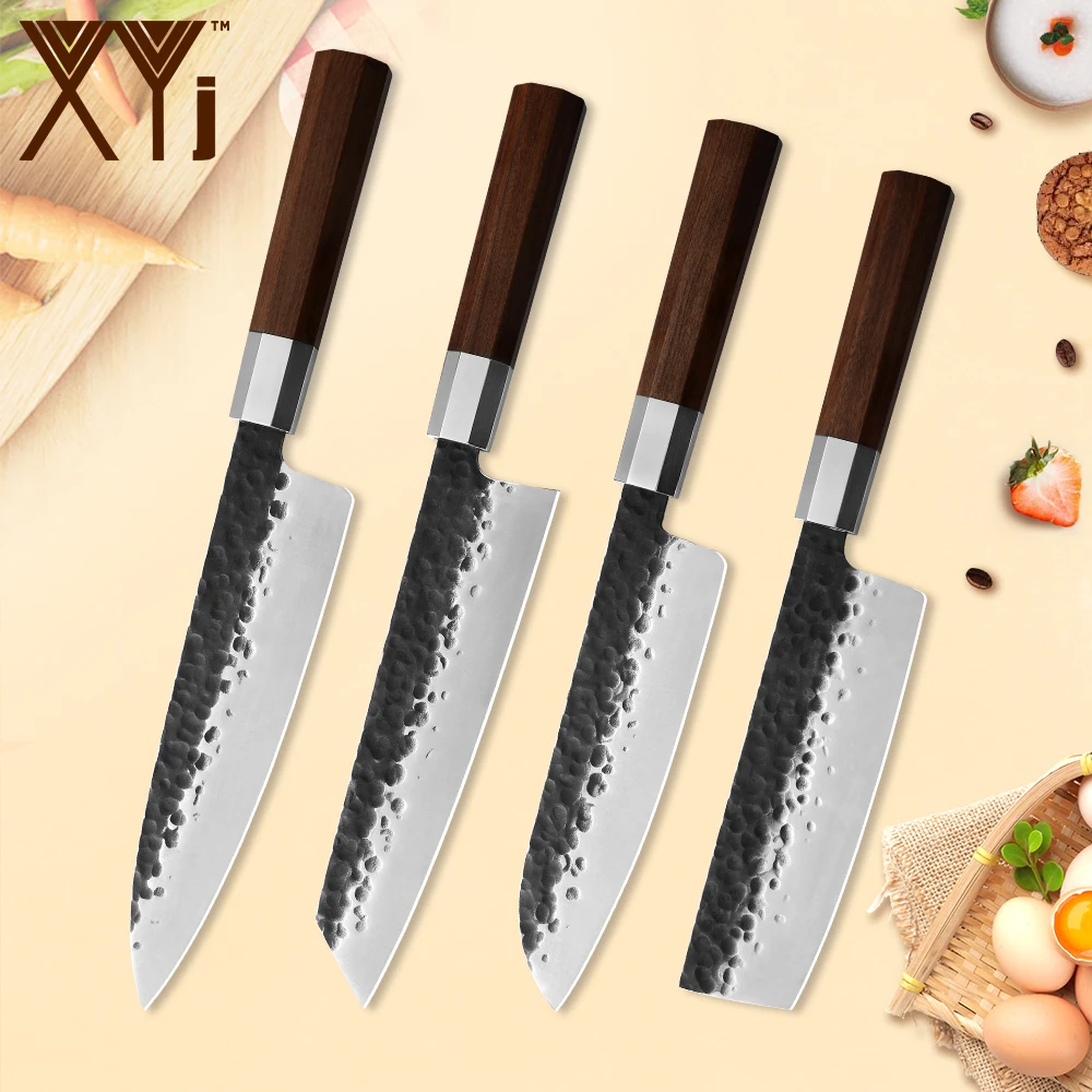 XYj 7 'Ǝ'' кухонный нож шеф повара из кованой стали ручной работы цветная