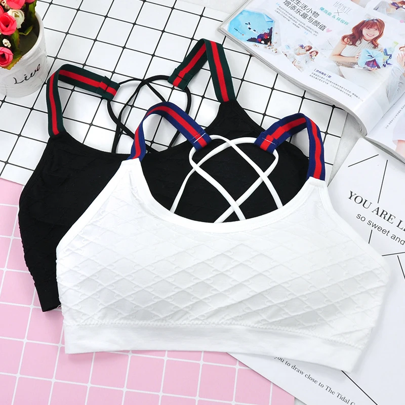 

Fitness Crop Bra Tops Women Bra Yoga Sports Gym Jogging Running Underwear Female Sports High Elastic Cotton Solid Sports Tops