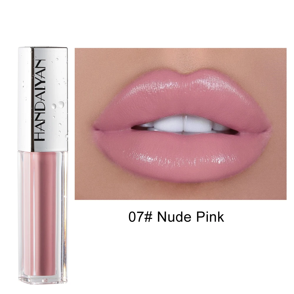 HANDAIYAN 12 цветов кремовый жидкий матовый блеск для губ Водонепроницаемый Розовый Блеск для губ; естественный цвет блеск для губ Batom блеск для губ TSLM2 - Цвет: 07