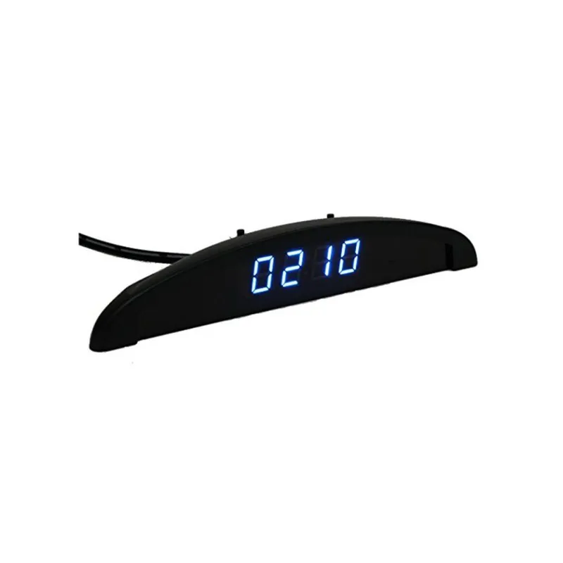 

2019 New 12V Car Digital LED Electronic Clock 4 Colors 3 In 1 Car Clock Thermometer Voltmeter Automotive Interior Accessories