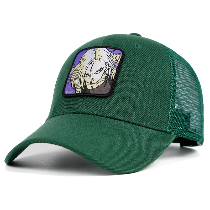 Goku сетчатая Кепка Dragon Ball Z Snapback BULMA хлопковая C-18 Saiyan бейсболка для мужчин и женщин хип-хоп кепка для водителя грузовика летняя Прямая поставка