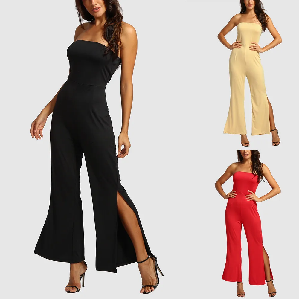  Jumpsuit Summer Women Long 2018 New Brand Off The Shoulder Clubwear Wide Leg Playsuit Party Elegant Jumpsuit  F#J04 (4)