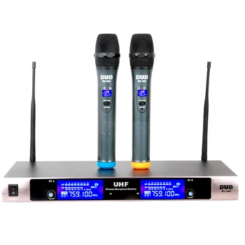 

BU-998 with LCD Display Wireless Microphone System Professional, 2 handheld cordless Mic for Home Karaoke, Church, Stage show